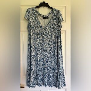 Rachel Zoe Blue and White Floral Dress size 1X